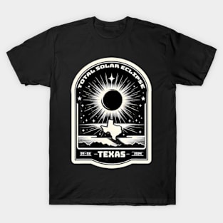 Texas Map Total Solar Eclipse April 8 2024 T-Shirt